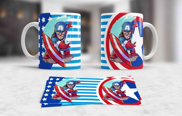 Купить Кружки Капитан Америка с голубыми полосами  в Тюмени
