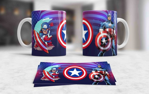 Купить Кружки Капитан Америка сине-фиолетовая  в Тюмени
